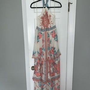 Champagne and Strawberry maxi dress